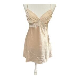 Secret Treasures Lingerie Sheer Blush Babydoll Lace Chiffon sz l